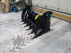 74 Inch skid steer MS Attachments root rake grapple Heavy Duty Cat Case Bobcat