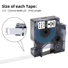 6PK Compatible Dymo D1 45013 45010 Label Tape for DYMO LabelManager 160 280 420P