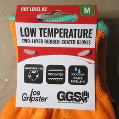 Ice Gripster Rubber Coated Cold Weather Winter Work Gloves Water Repellent Large
