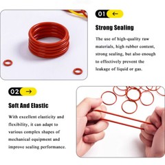Wire Dia 4mm O-Ring Food Grade Silicone Gasket Sealing Washer OD 12mm-80mm Red