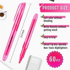 Fuutreo 60 Pack Pastel Highlighters Bulk Bright Color Highlighter Marker Chis…