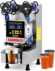 Cup Sealing Machine, Fully Automatic Cup Sealer Machine 500-650 Cups/H, Silver