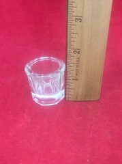 NEW QTY 6 Clear Glass Dappen Dish for Dental, Tattoo or Nail Spa