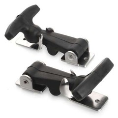 2Pcs Flexible Hood Hasp Rubber Draw T Handle Latch Stainless Steel Hardware Tool