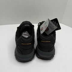 Skechers Work Cankton Men’s 7.5 Steel Toe Memory Foam Black Charcoal New