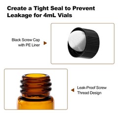 100/200/500pcs 4ml Glass Vials with Screw Caps Amber Liquid Small Sample Vials