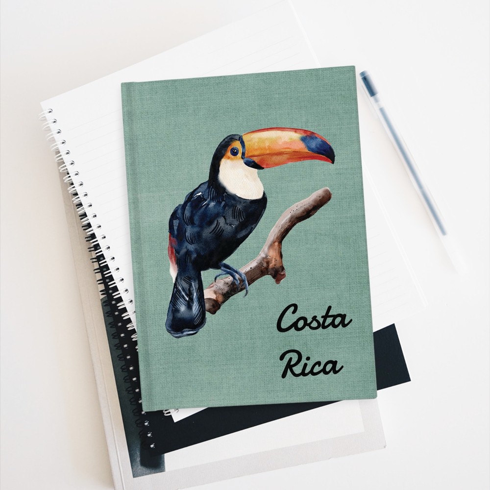 Costa Rica Toucan Bird – Travel Journal – Hardcover Ruled Line Notebook – Diary
