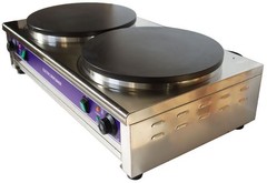 220V Electric Crepes Making Machine Dia15.7IN Double Head Circular Pancake Maker