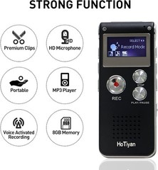 Compact 8GB Digital Recorder with A-B Repeat & Variable Speed Playback Features