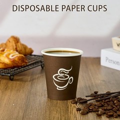 LITOPAK 400-Pack 8oz Brown Disposable Hot/Cold Paper Cups