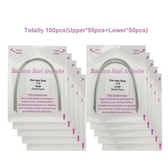 Dental Orthodontic Arch Wires Stainless Steel Round Ovoid Form Upper Lower 012