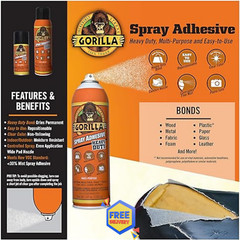 Gorilla Heavy Duty Spray Adhesive, Multipurpose & Repositionable, Clear, 14 oz –