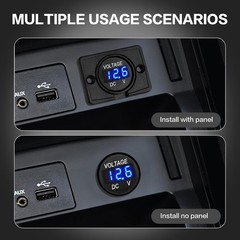 DC 24V 12V Voltage Gauge, Battery Voltage Meter, LED Volt Meter 12 Volt 24 Volt
