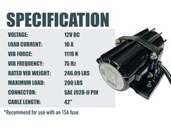 VIB200 12VDC Vibrator Vibration Motor for Salt Sand Spreader and Concrete Mixer