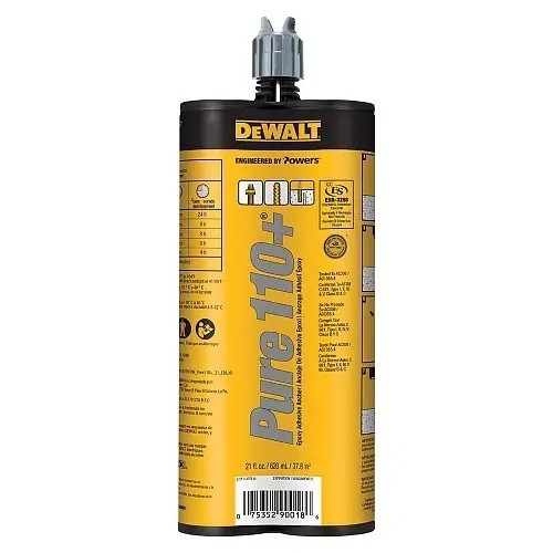 DEWALT Pure110+ Yellow & Black 08321SD 20.5 oz Anchoring Adhesive Exp2027 S6