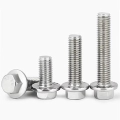 M6-1.0 x 25mm Flanged Hex Head Bolts Flange Hexagon Screws, Stainless Steel 1…