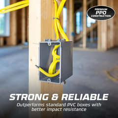 1-Gang New Work Outlet Box, 23 Cubic Inch (20-Pack) Single Gang PVC Electrical B