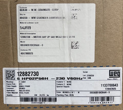 WEG 12882730 Air Compressor Motor 5 HP, 1Ph, 230 V AC, 60Hz, 3,440 RPM, 54JF89