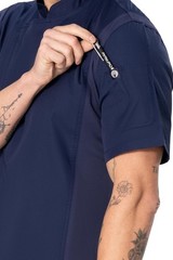 Men’s Chef Coat Polycotton Lightweight Zipper Long Sleeve Work Uniform