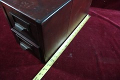 ** ANTIQUE GLOBE WOOD INDEX FILE CABINET TABLETOP RECIPE SCHOOL GENERAL STORE **