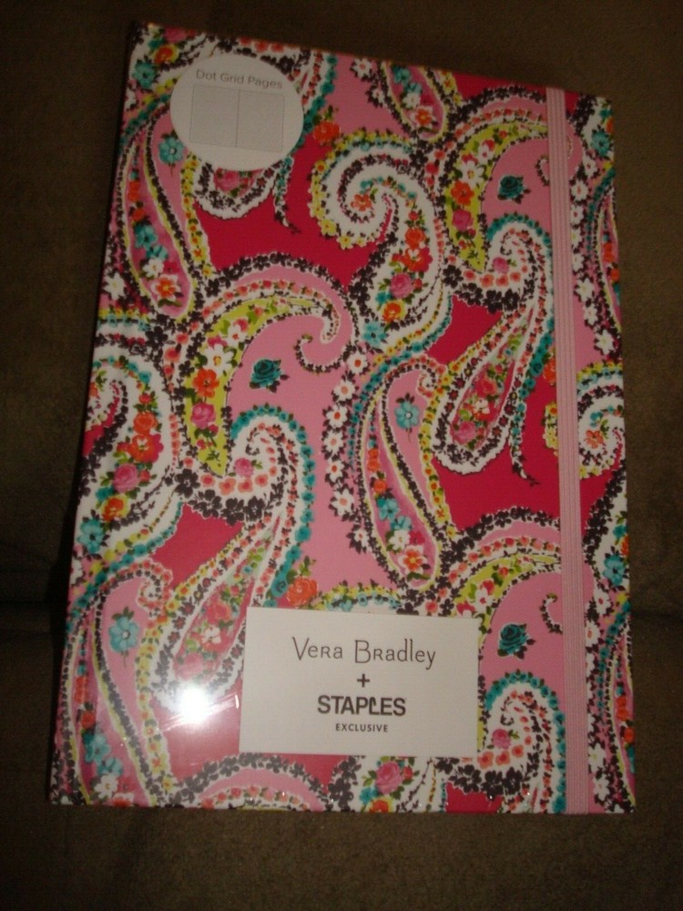 VERA BRADLEY DOTTED JOURNAL WILDFIRE PAISLEY FUCHSIA