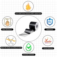 Heat Shield Tape Aluminum Foil Tape Reflective Fiberglass Insulation Waterpro…
