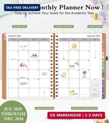 Monthly Planner 2026, 12 Months Hardcover Calendar Planner from January 2026 – D