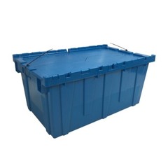 UBMOVE Storage and Packing Plastic Tote Crate Attached Lid Flip Top, 27″x16.9″x1