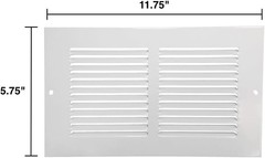 Paintable Air Return Grille – 10 x 4 Heavy Duty Steel Vent Cover in Matte White