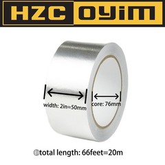 2in x 66ft Reinforced Aluminum Fiberglass Tape High Temperature Resistant Muf…