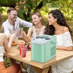 OLIXIS Ice Maker Machine with Handle,26lbs in 24 Hours,9 Cubes in 6 Mins,Auto…