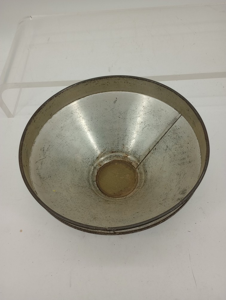 Vintage farmhouse Primitive Galvanized Steel MILK STRAINER 9.5 W X 5″ T