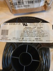 CAROL CABLE C2015A.21.01, 24 Gauge Hook-up Wire, 1000ft, Black.