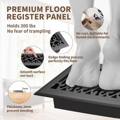 4×8 Inches Air Floor Vents Register Ease Adjust Air Flow Savannah Design-Heav…