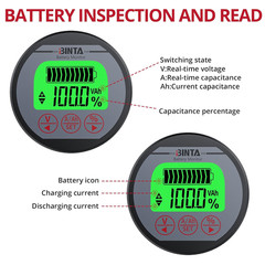 Battery Monitor with Shunt 8-120V 0-500A Voltmeter Ammeter, Voltage Current Mete