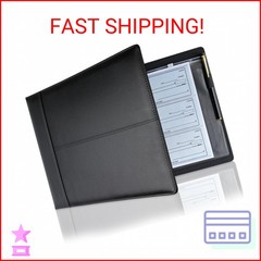 Professional 7 Ring Business Checkbook Binder, Premium PU Leather Organizer for