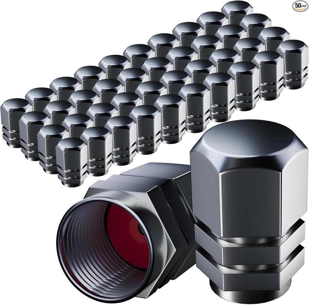 50 Pcs Tire Valve Stem Caps Metal Valve Caps Aluminum Color: as picture shown