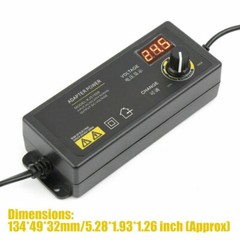 3V-24V 2.5A 60W Adjustable DC Power Supply Adapter Control Volt Display 8 Plugs