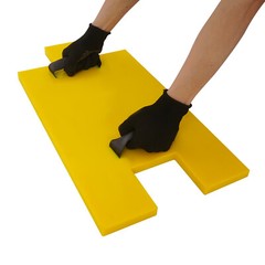3PCS Manual Yellow Concrete Stamping Molds Stackable Concrete Stone Texture Mats