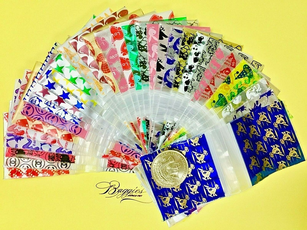 BaggiesSince1987 – 175175 Design Zip Bags 100PCS METALLIC 25DSN MIX, READ DETAIL