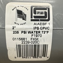 SPEARS 2239-020C True Union Ball Check Valve SOCKET/FIPT 2” CPVC || NIB WARRANTY