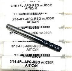 2PC Carbide Plus CP-42303 3/16″ 4FL Corner Radius End Mill AlTiCrN .030R NEW