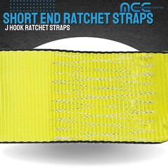 USA 3″ 4″ Ratchet Tie Down Short Fixed End Strap w/ J Hook for Flatbed Truck