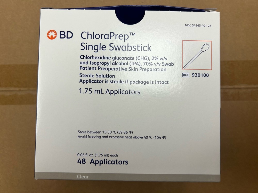 BD Chloraprep 1.75 ml Swabstick Ref# 930100 *Sterile* Box Of 48. Free Shipping
