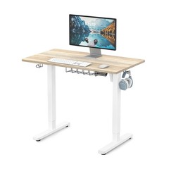 SHW 40 x 22 Inches Electric Height Adjustable Sit to Stand Desk with Hanging …