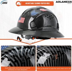 Hardhats size range from 53-63cm/ 20.86-24.80 inch, Bright Black Carbon…