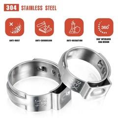 114 PCS 3/4 Inch 304 Stainless Steel PEX Crimp Rings Clamps Tubing Fittings