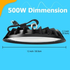 4 Pack 500W UFO Led High Bay Light Commercial Industrial Warehouse Factory Light