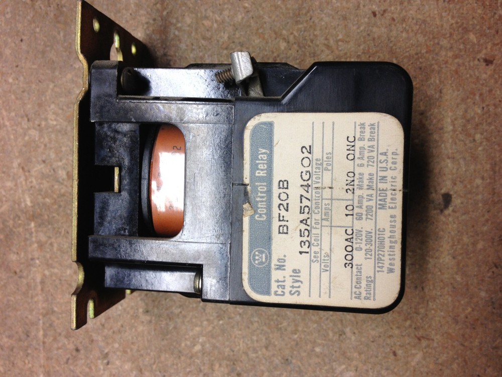 BF20B 135A574G02 Westinghouse Relay 220VAC