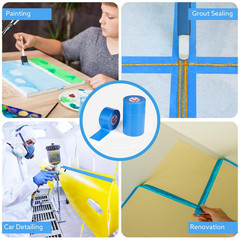cinta de pintor azul de 2 pulgadas para multiples superficies juego de 4 rollos